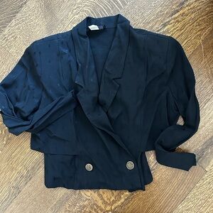 Black vintage cropped lightweight blazer